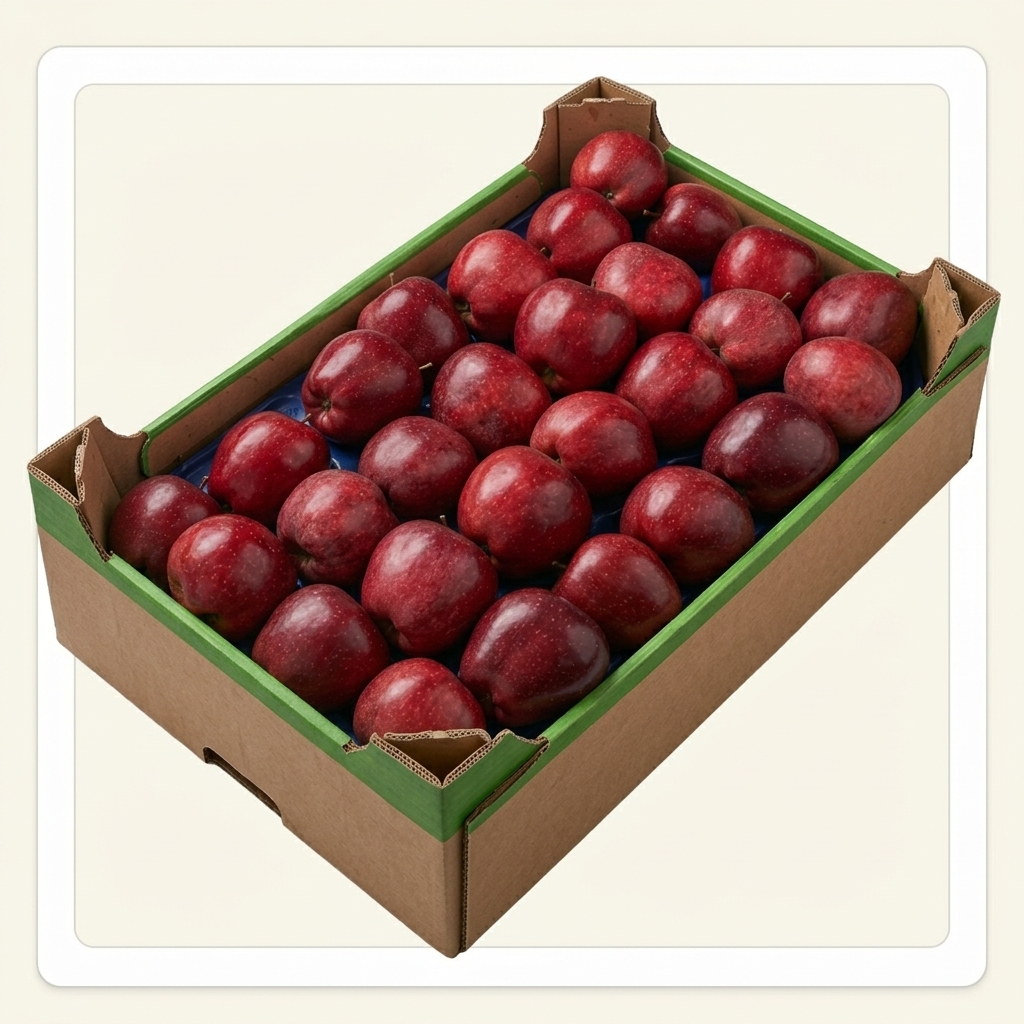 Red Delicious apples packed in export carton – Grójec, Poland